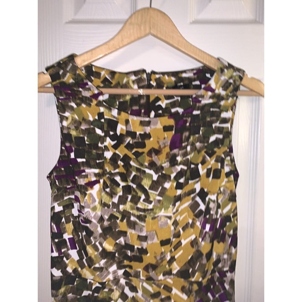 Premise Multicolored Abstract Pattern Business Casual Sleeveless Dress Size 4 - Picture 3 of 10